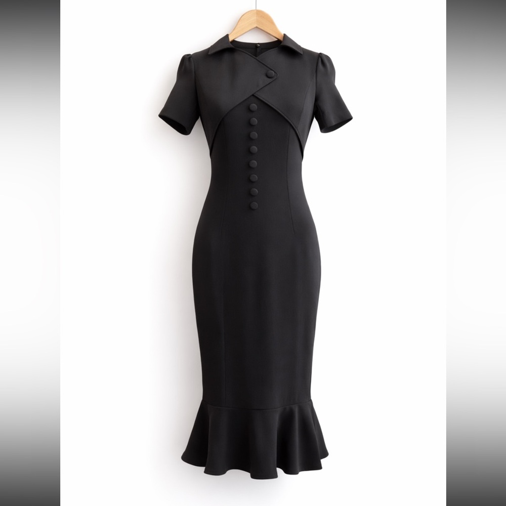 Nice-Forever Brand Vintage Looking Black and Gray Dress Size M